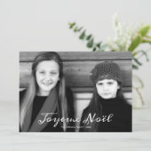 Joyeux Noel Traditional kerstfoto Holiday Feestdagenkaart (Staand voorkant)