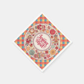 Joyeux Noel Traditionele volkskunst Franse Kerstmi Servet (Hoek)