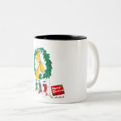joyeux noël tweekleurige koffiemok (Voorkant rechts)