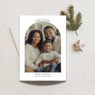 Joyeux Noël tweetalige Franse Kerstboog Foto Feestdagenkaart