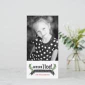 Joyeux Noel Vertical Holiday-fotokaart Feestdagenkaart (Staand voorkant)