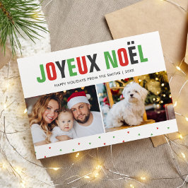 "Joyeux Noel" Vet en kleurrijk Kerstmis Feestdagenkaart