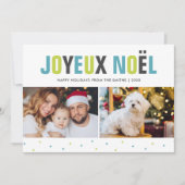 "Joyeux Noel" Vet en kleurrijk Kerstmis Feestdagenkaart (Voorkant)