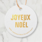 "Joyeux Noel" Vetgedrukte letters Bedankjes Labels (Voorkant)