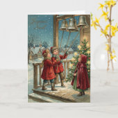Joyeux Noel Vintage Bells Card Kaart (Gele Bloem)