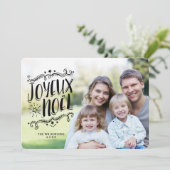 Joyeux Noel Vrolijk Kerstfeest Fotokaart Feestdagenkaart (Staand voorkant)