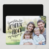 Joyeux Noel Vrolijk Kerstfeest Fotokaart Feestdagenkaart (Voorkant / Achterkant)