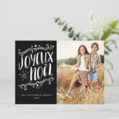 Joyeux Noel Vrolijk Kerstfeest Fotokaart Feestdagenkaart (Staand voorkant)