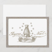 Joyeux Noel Vrolijk Kerstfeest Franse bijenkorf Feestdagenkaart (Voorkant / Achterkant)