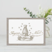 Joyeux Noel Vrolijk Kerstfeest Franse bijenkorf Feestdagenkaart (Staand voorkant)