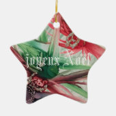 joyeux Noel/Vrolijk kerstfeest in het Frans Keramisch Ornament (Voorkant)