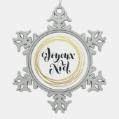 Joyeux Noël - Vrolijk kerstfeest in het Frans Tin Sneeuwvlok Ornament (Voorkant)