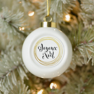 Joyeux Noël - Vrolijk Kerstfeest Keramische Bal Ornament