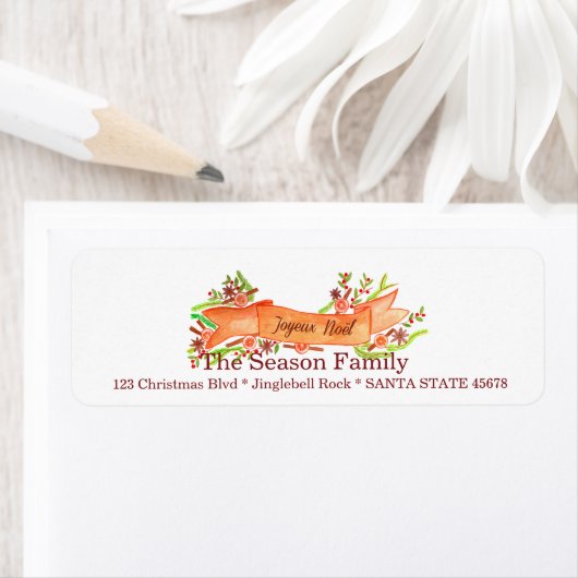 Joyeux Noël, waterverf kerstbanner Etiket (Insitu)