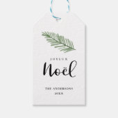 Joyeux Noel Waterverf Modern Vakantie Minimalist Cadeaulabel (Voorkant)