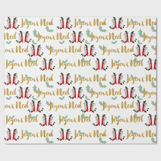 Joyeux Noel Wrapping Paper Cadeaupapier (Vlak)