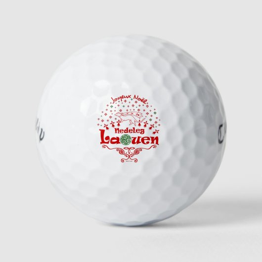 Joyeuze Kerstmis van Bretagne Golfballen (Voorkant)