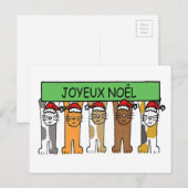 Joyeuze Noel French Happy Christmas Cats Feestdagenkaart (Voorkant / Achterkant)