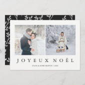 Joyeuze Noel | French Modern Christmas Two Foto Feestdagenkaart (Voorkant / Achterkant)