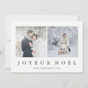 Joyeuze Noel   French Modern Christmas Two Foto Feestdagenkaart
