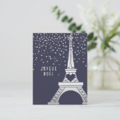 Joyeuze Noel | Merry Christmas from Paris in Winte Feestdagenkaart (Staand voorkant)