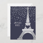 Joyeuze Noel | Merry Christmas from Paris in Winte Feestdagenkaart (Voorkant / Achterkant)