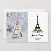 Joyeuze Noel | Parisian Christmas with your Photo Feestdagenkaart (Voorkant)