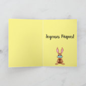 Joyeuze Pasen French Easter Face masked Bunny Feestdagen Kaart (Binnen)