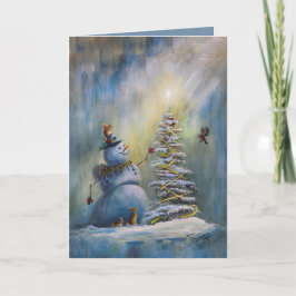 Joyfoy Licht - Sneeuwman Kerstmis Kaart