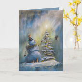 Joyfoy Licht - Sneeuwman Kerstmis Kaart (Gele Bloem)