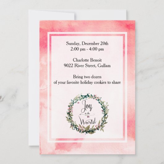 Joyful 2 Cookie Exchange uitnodiging (Achterkant)