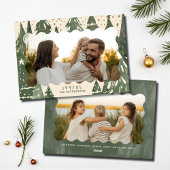 Joyful 2 Foto Familie Winter Kerstbomen Feestdagenkaart