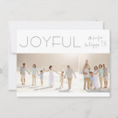 Joyful 2 Foto Modern minimalist Kerstfeestdag Feestdagenkaart (Voorkant)