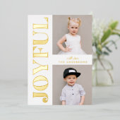 Joyful 2 Photo Gold Folie Feestdagenkaart (Staand Voorkant)