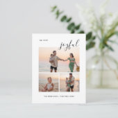 Joyful 3 foto modern vrolijk kerstfeest feestdagenkaart (Staand voorkant)