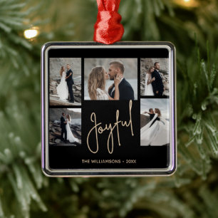 JOYFUL 5 Foto Kerstmis Metalen Ornament