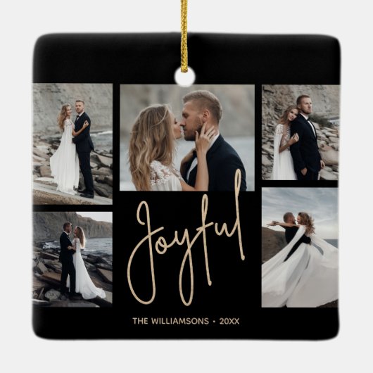 JOYFUL 5 Kerstmis Keramisch Ornament (Achterkant)