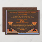 Joyful 65th Birthday Invitation Kaart (Voorkant / Achterkant)