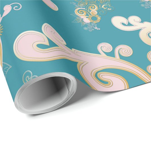 Joyful abstract flower - ontwerp cadeaupapier (Rol Hoek)