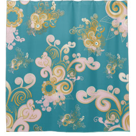 Joyful abstract flower - ontwerp douchegordijn