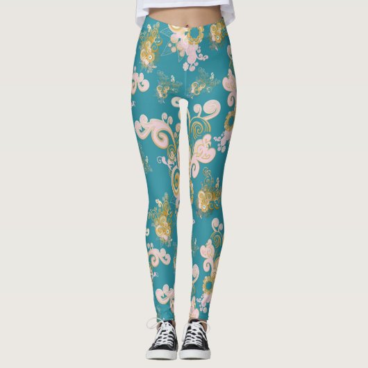 Joyful abstract flower - ontwerp leggings (Voorkant)
