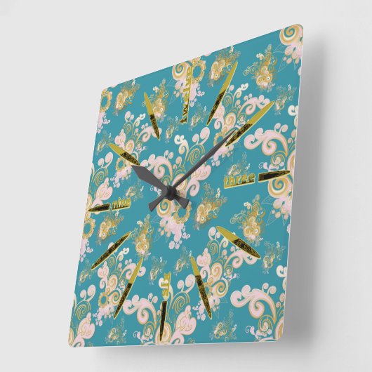 Joyful abstract flower - ontwerp vierkante klok (Hoek)