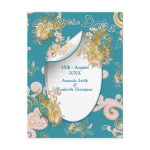 Joyful Abstract roze, Sky-blue - roze bloemen