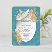 Joyful Abstract roze, Sky-blue - roze bloemen Invi Kaart (Staand voorkant)