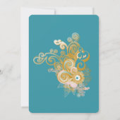 Joyful Abstract roze, Sky-blue - roze bloemen Kaart (Achterkant)