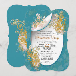 Joyful Abstract roze, Sky-blue - roze bloemen Kaart