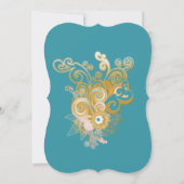 Joyful Abstract roze, Sky-blue - roze bloemen Kaart (Achterkant)