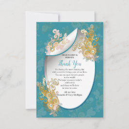 Joyful Abstract roze, Sky-blue - roze bloemen RSVP Kaartje