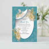 Joyful Abstract roze, Sky-blue - roze bloemen RSVP Kaartje (Staand voorkant)