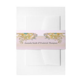 Joyful Abstract roze, Sky-blue - roze bloemen Uitnodigingen Wikkel